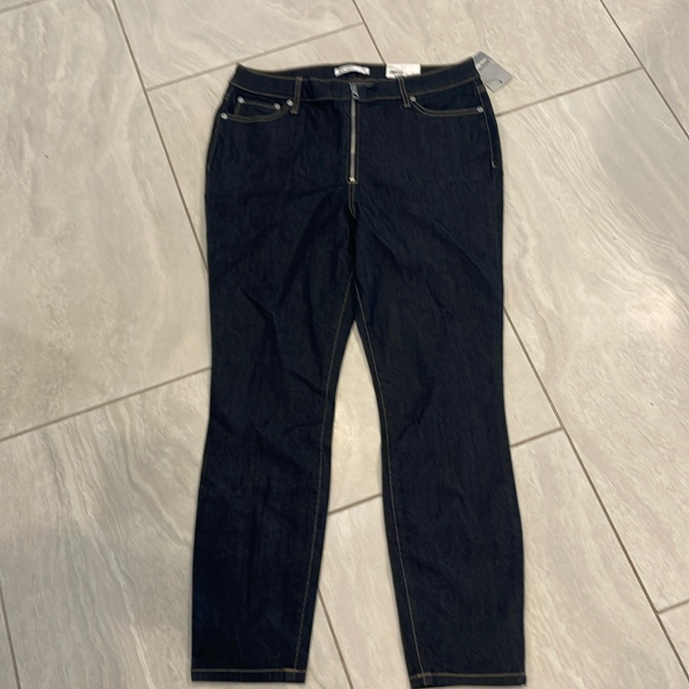 Nine West exposed zip high rise skinny jeans size 14